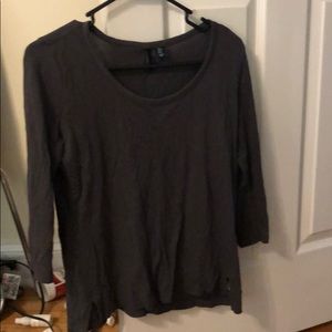 Simple Dark Grey Quarter length sleeved top